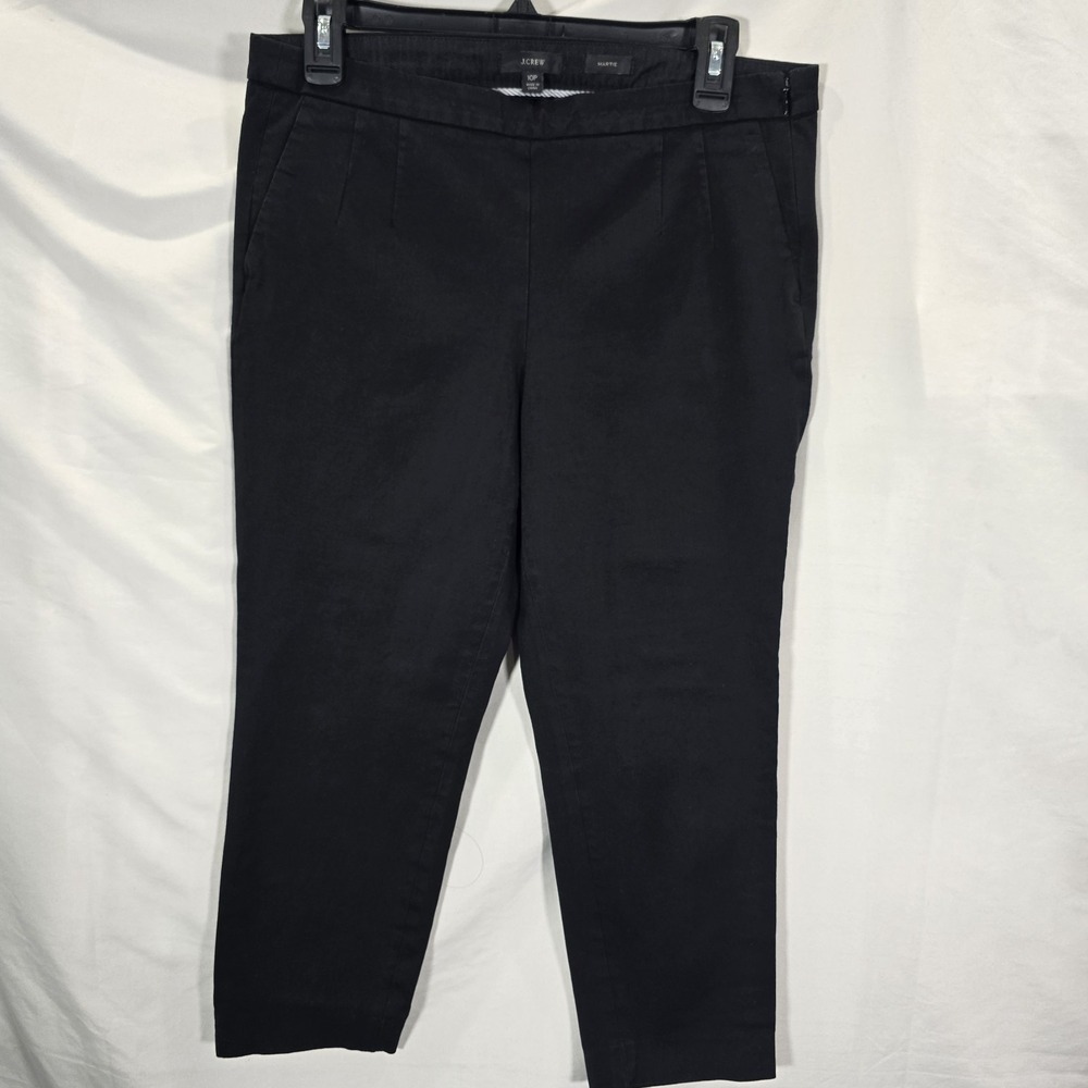 J. Crew Martie Pant Bi-stretch Size 10P Black Ankle Crop Work‎ Office Capsule